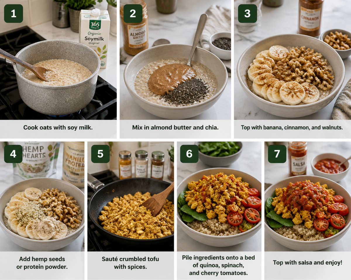 Plant-based protein breakfast bowls