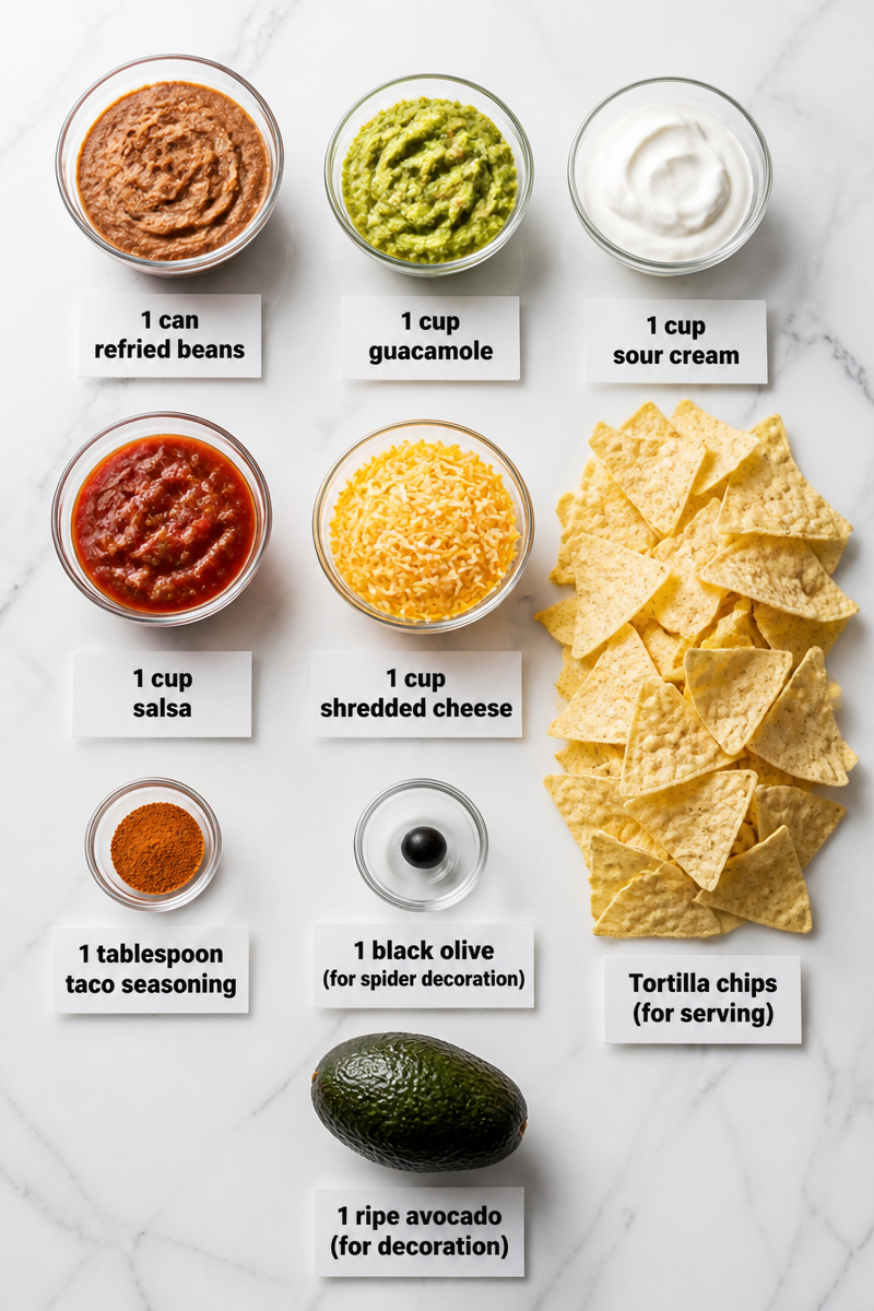 Spooky Spider Web Taco Dip