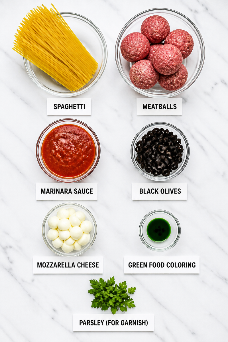 Halloween Eyeball Spaghetti and Meatball
