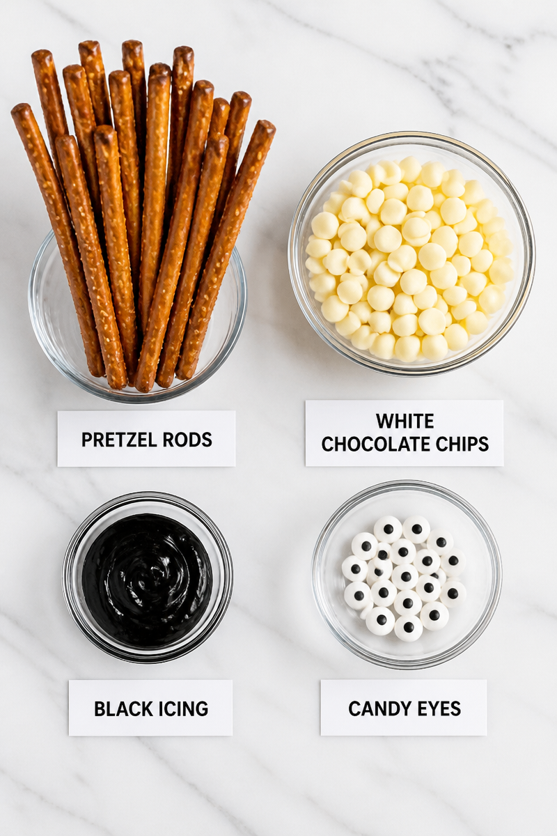 White Chocolate Halloween Mummy Pretzel