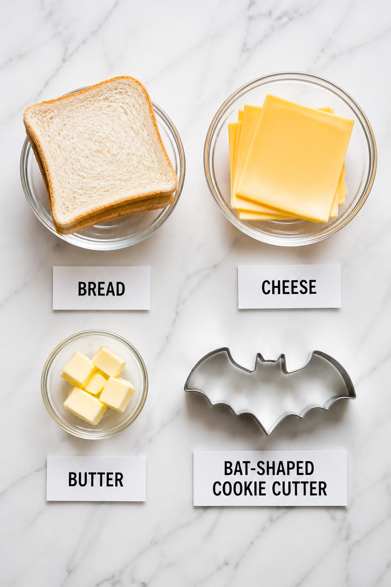 Spooky Bat Shaped Cheese Sandwich