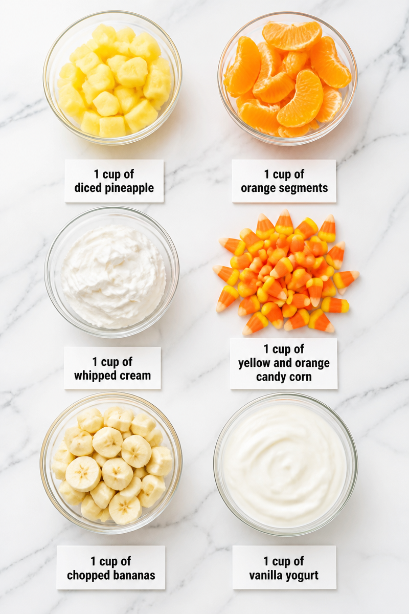 Candy Corn Layered Fruit Parfait