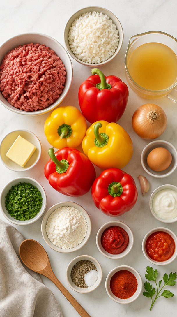 Gef&uuml;llte Paprika mit Hackfleisch