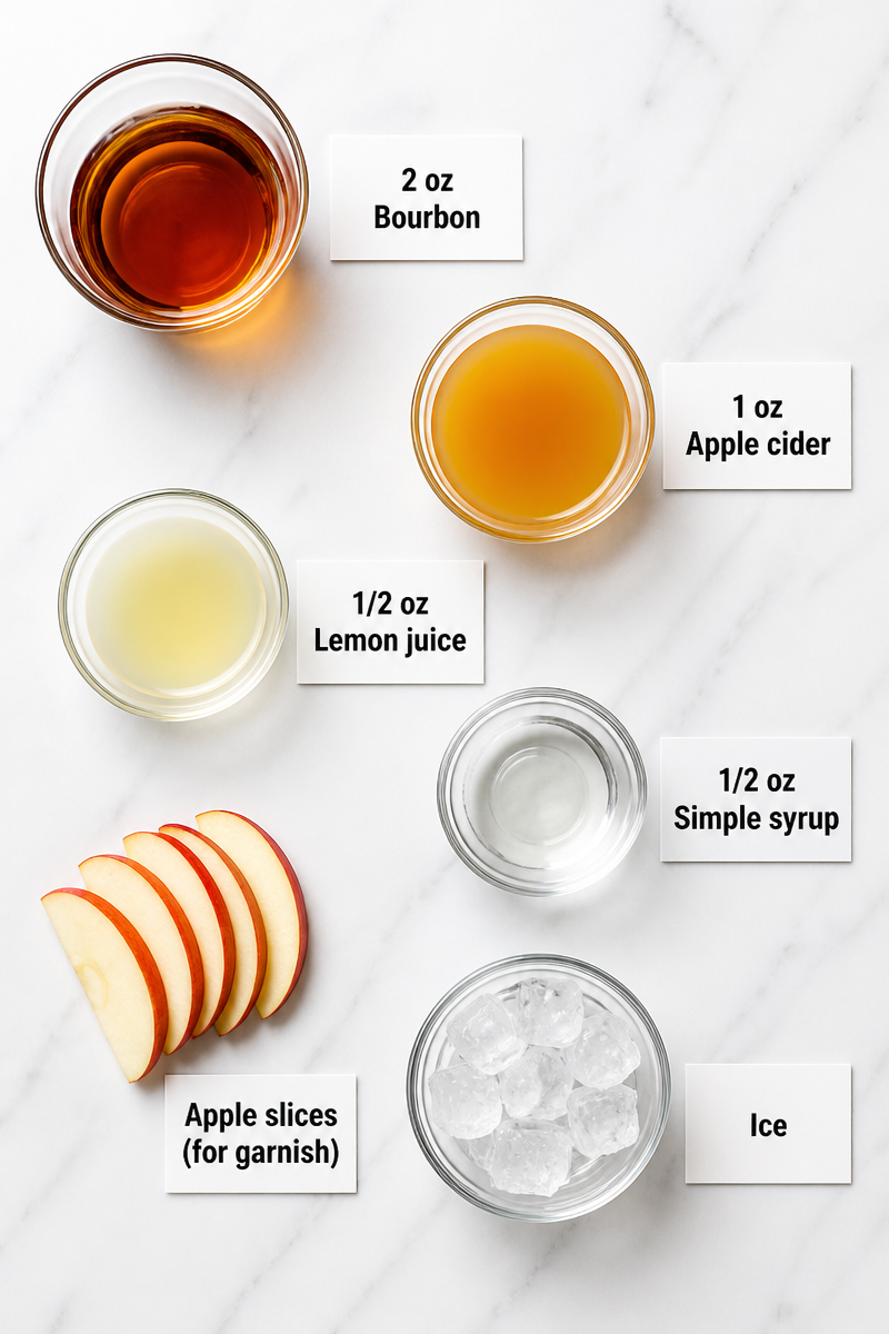Bourbon Apple Smash Whiskey Cocktail