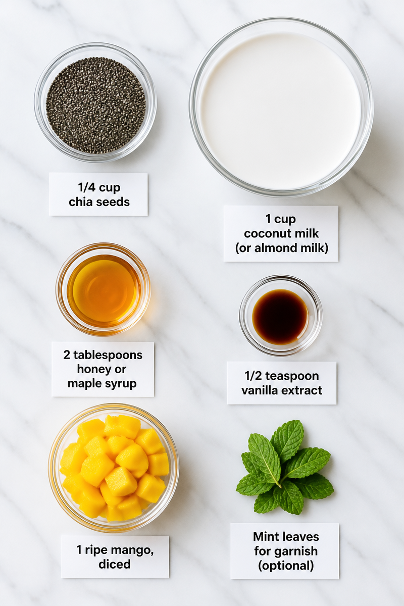 Chia Seed Pudding Mango Topping