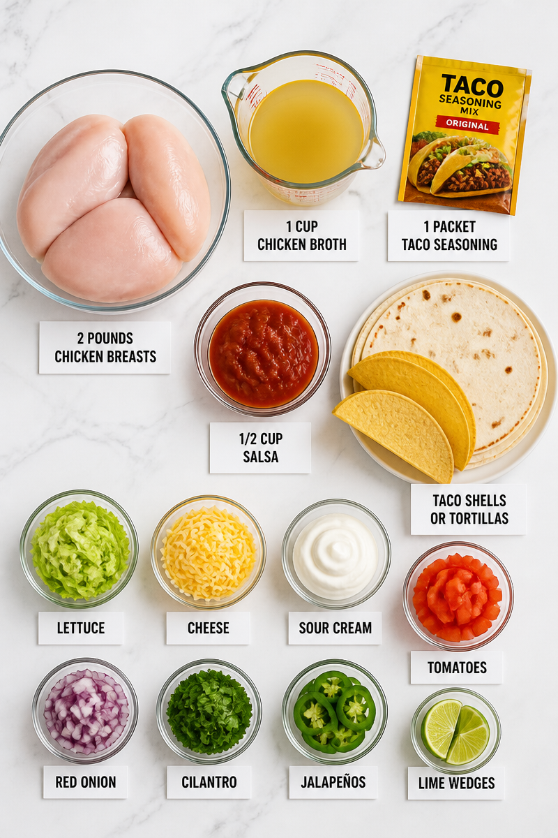 Slow Cooker Pulled Chicken Taco