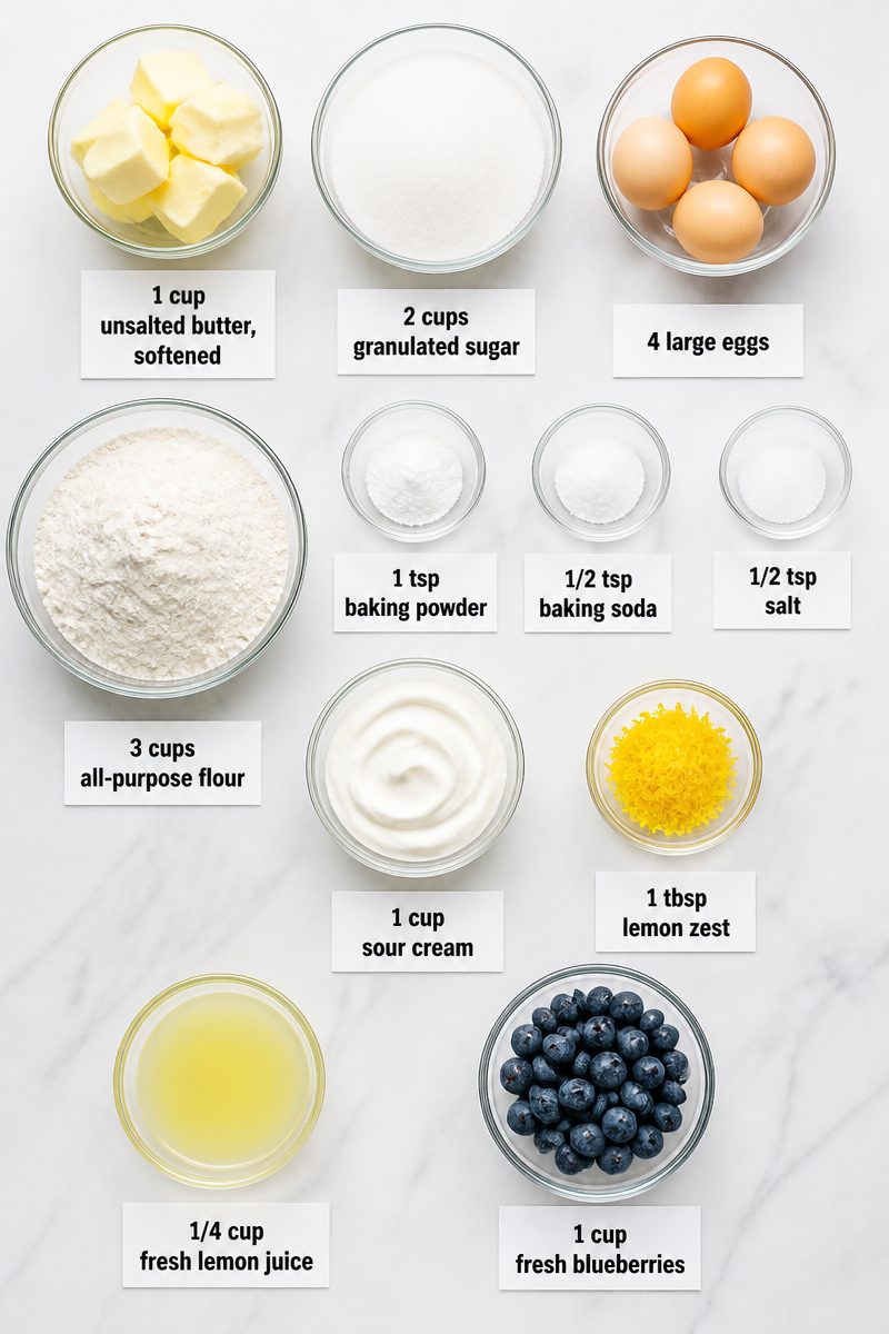 Blueberry Lemon Pound Cake Loaf