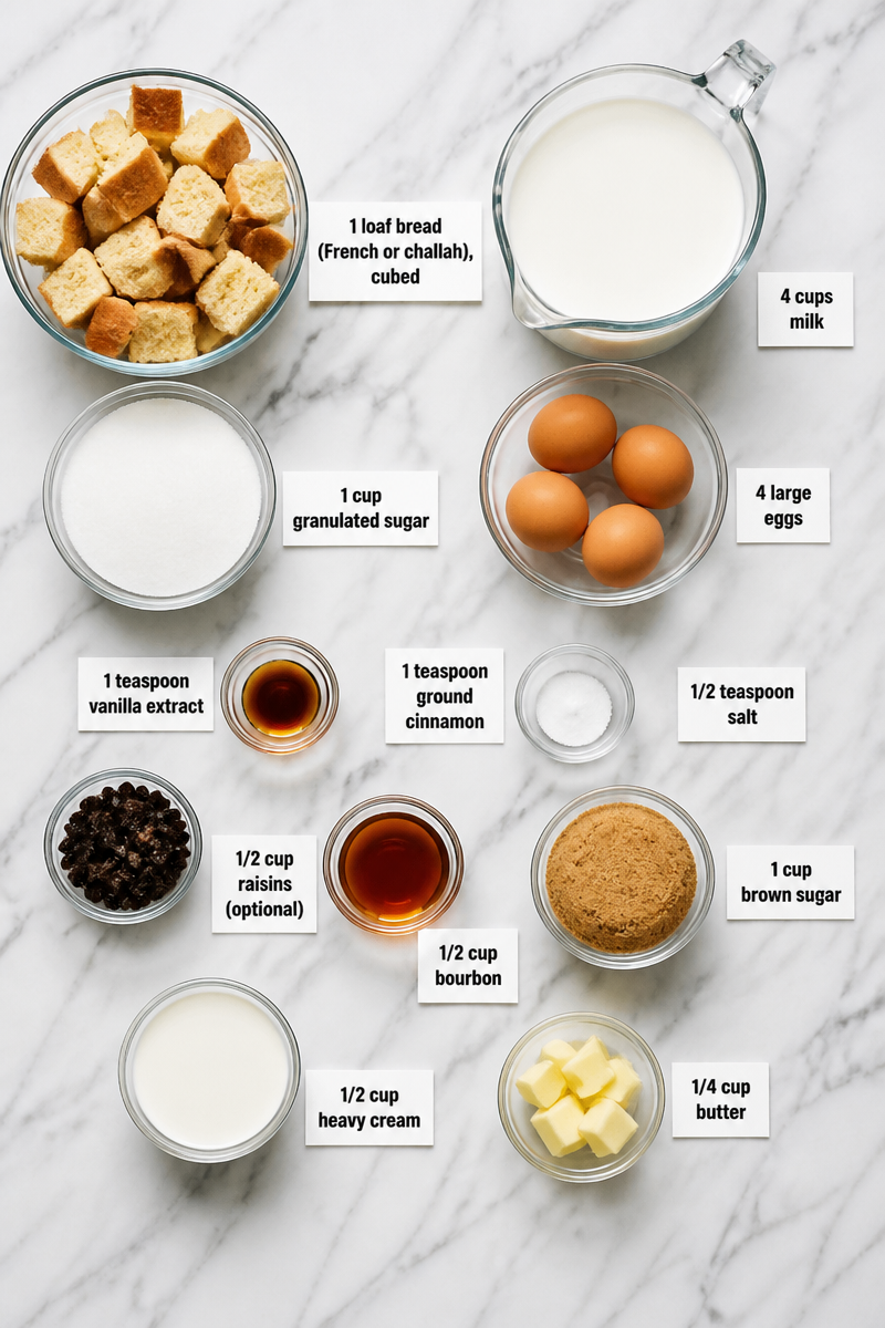 Bread Pudding Bourbon Caramel Sauce