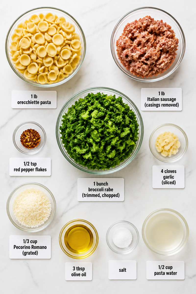 Orecchiette Sausage Broccoli Rabe Pasta