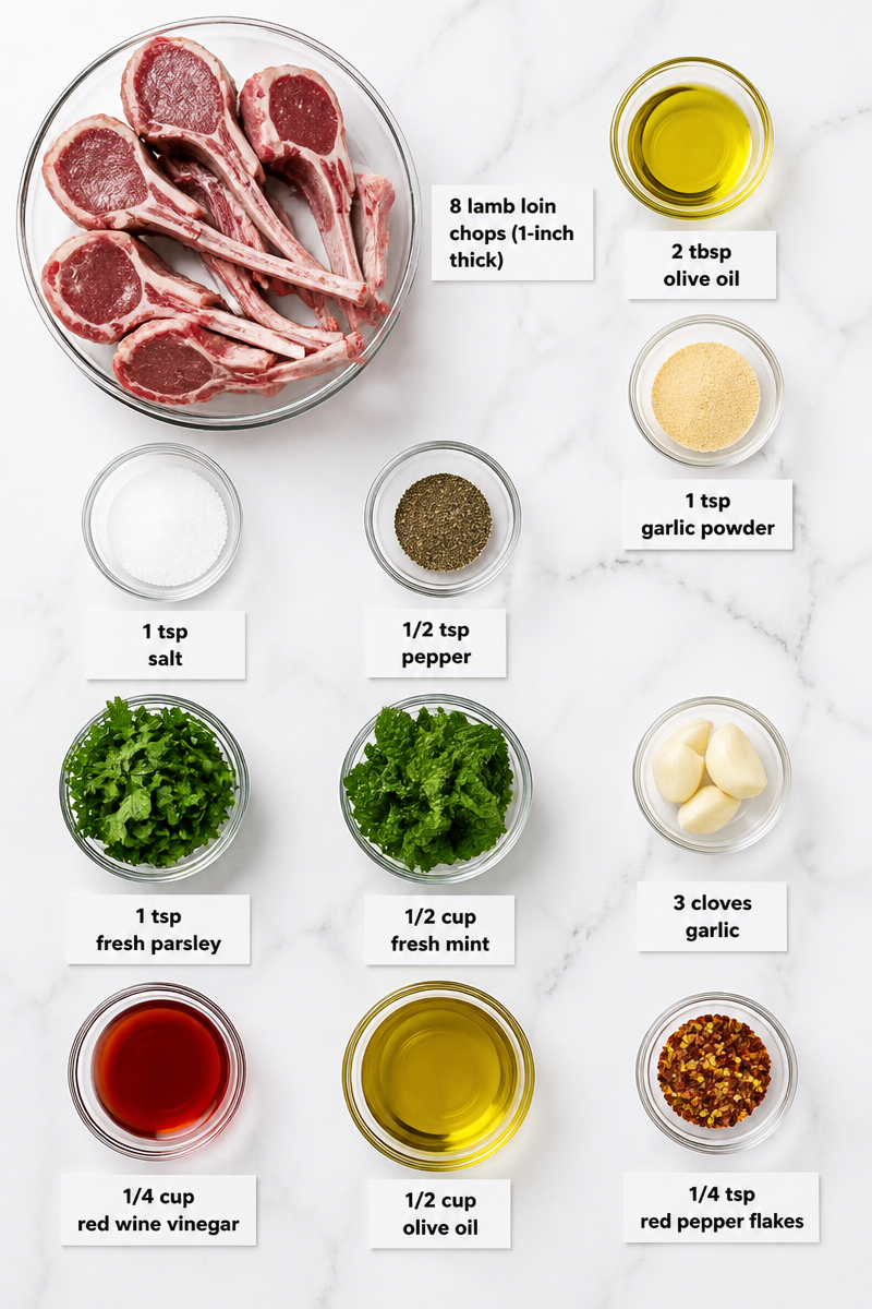 Grilled Lamb Chop Mint Chimichurri