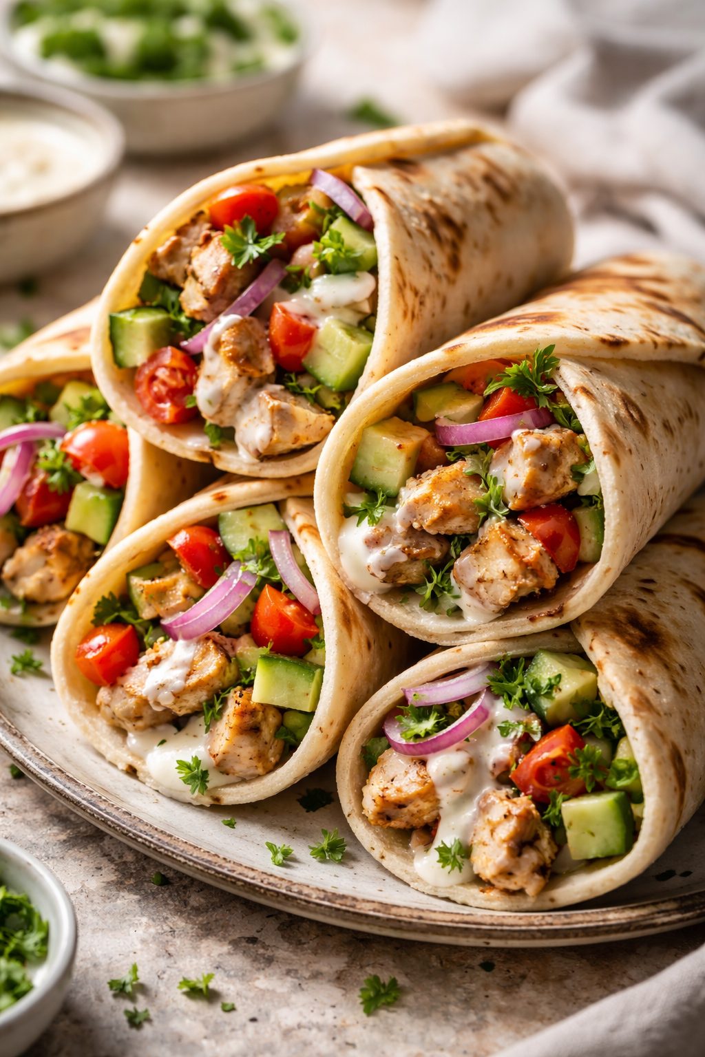 Delicious Greek Chicken Wraps