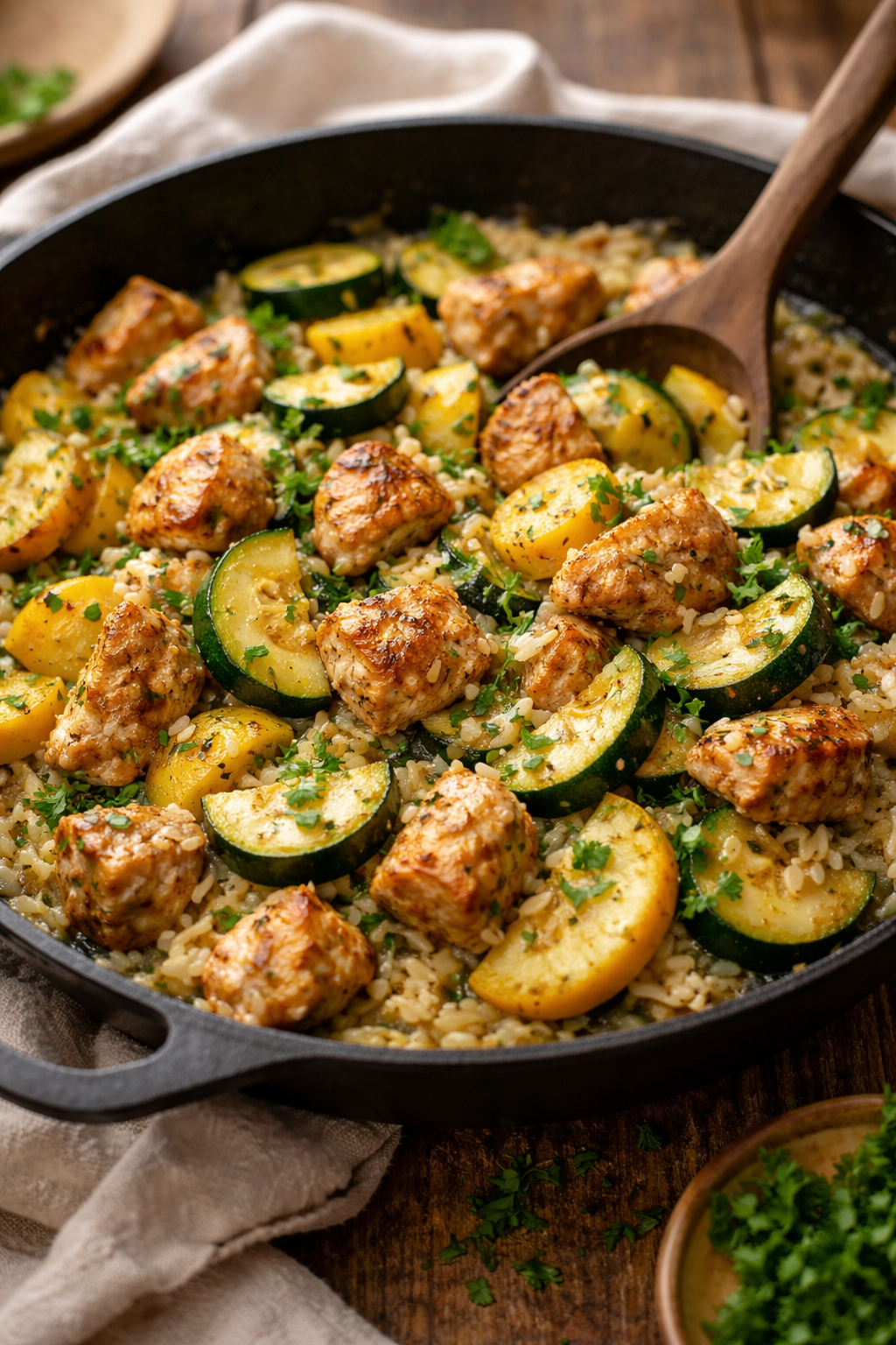 Chicken with Zucchini and Yellow Squash