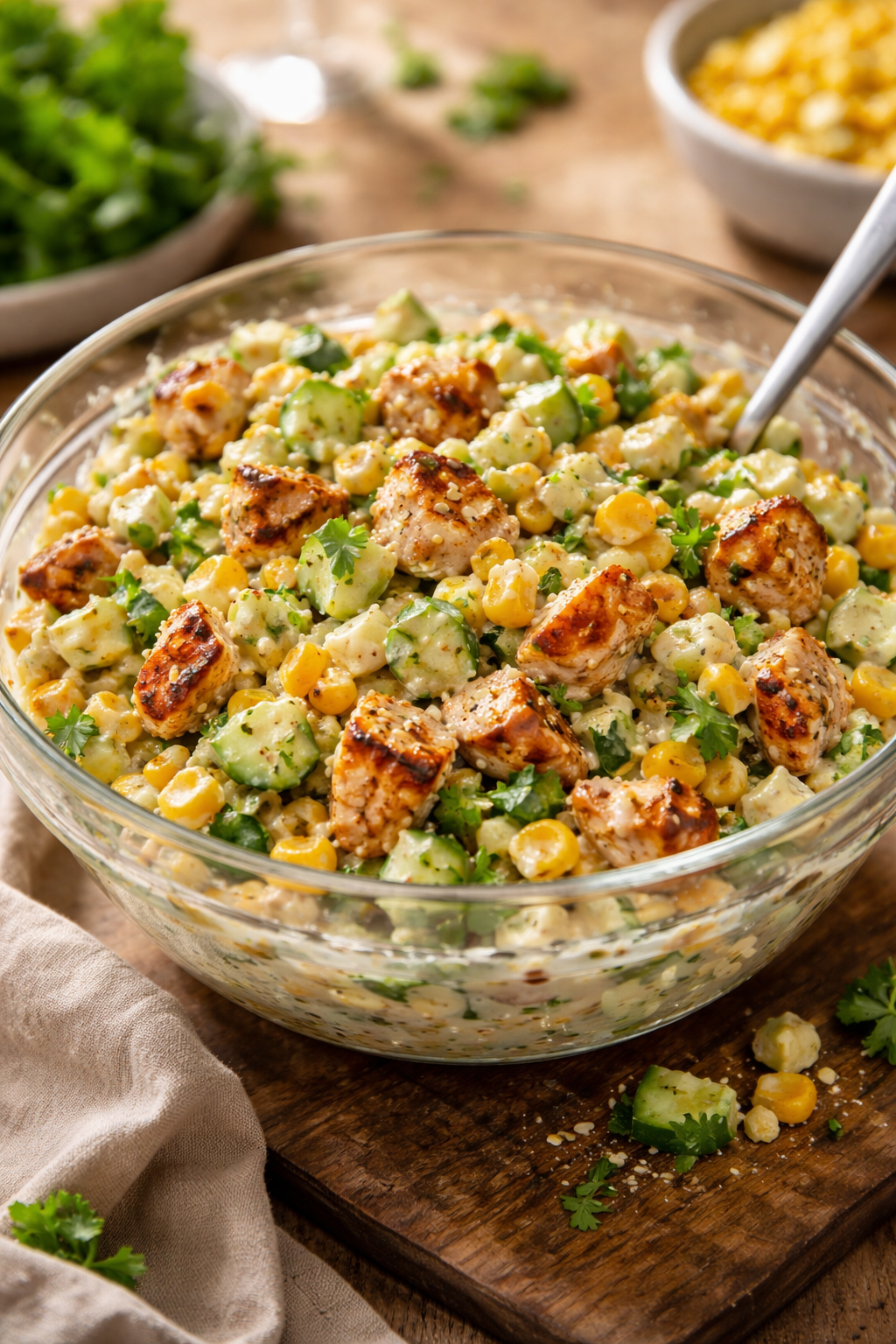 Street Corn Creamy Cucumber Chicken Salad: An Amazing Ultimate Recipe