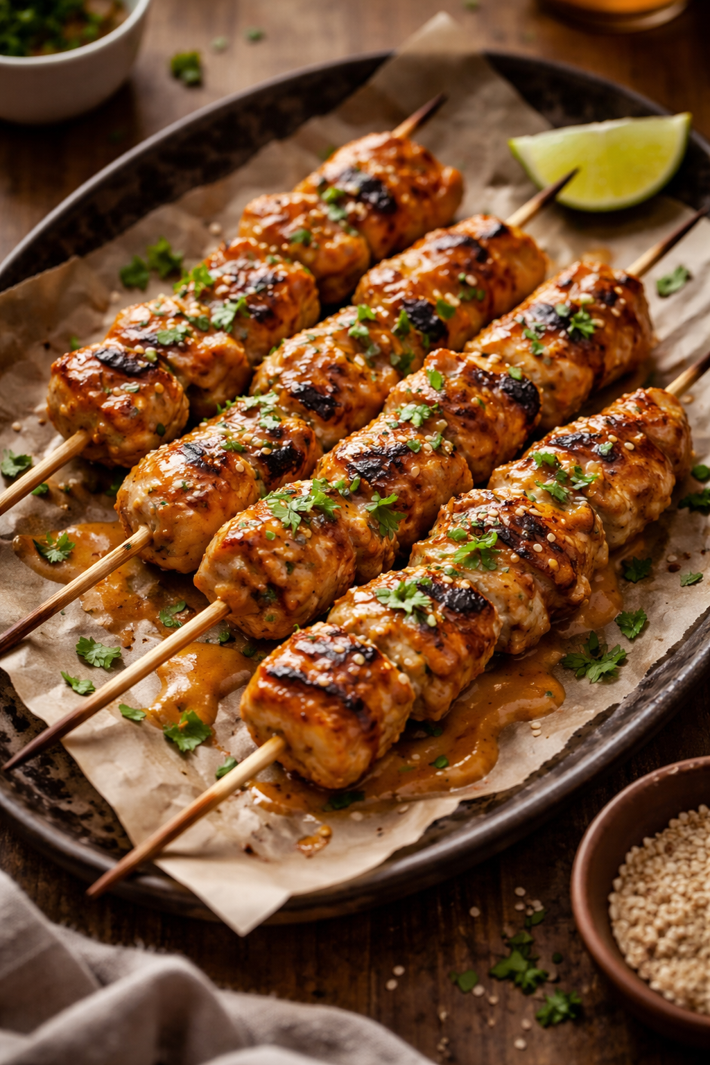 Bang Bang Chicken Skewers