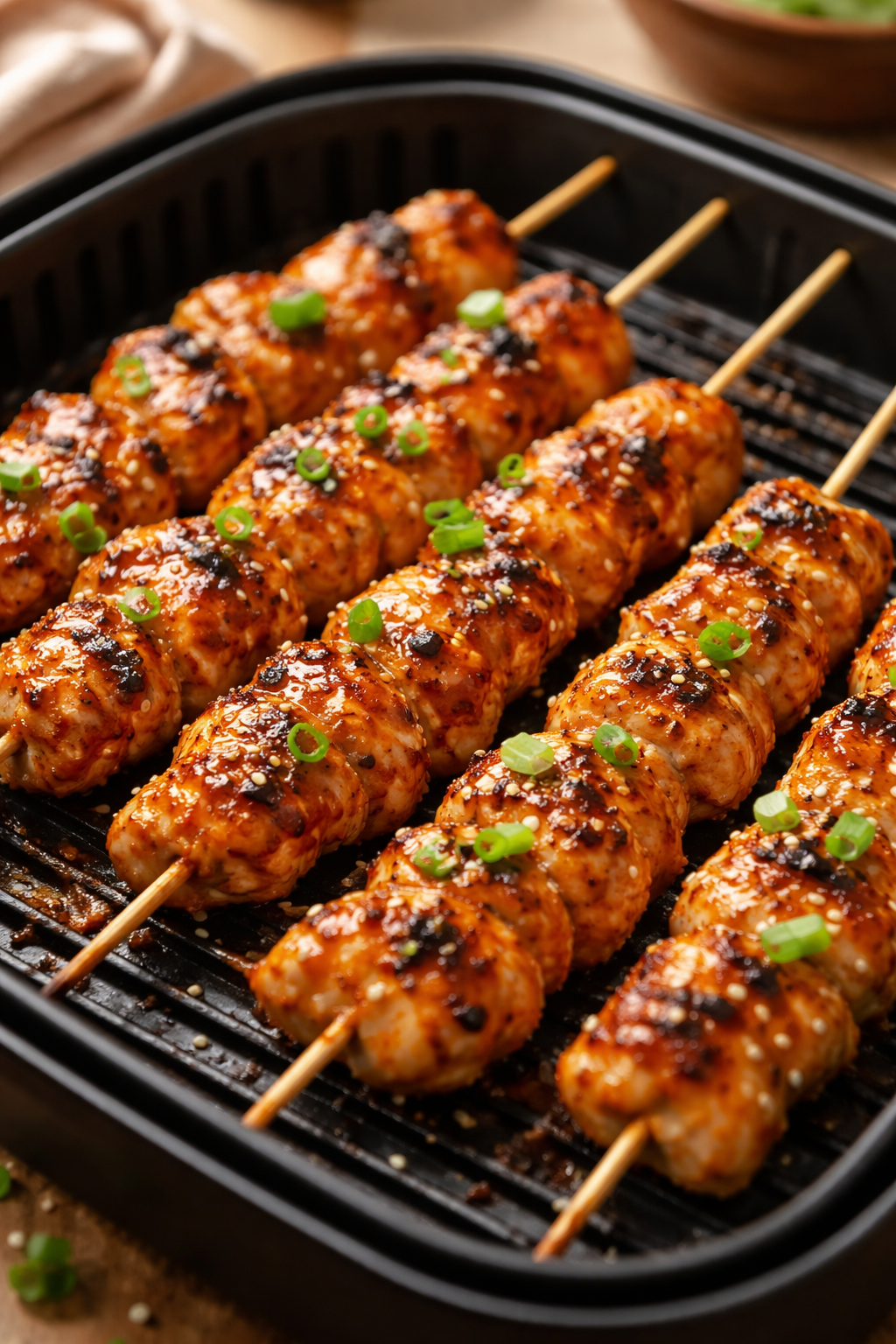 Air Fryer Bang Bang Chicken Skewers