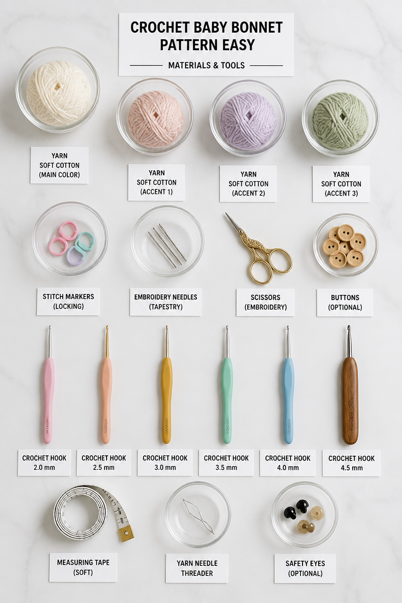 Crochet Baby Bonnet Pattern Easy