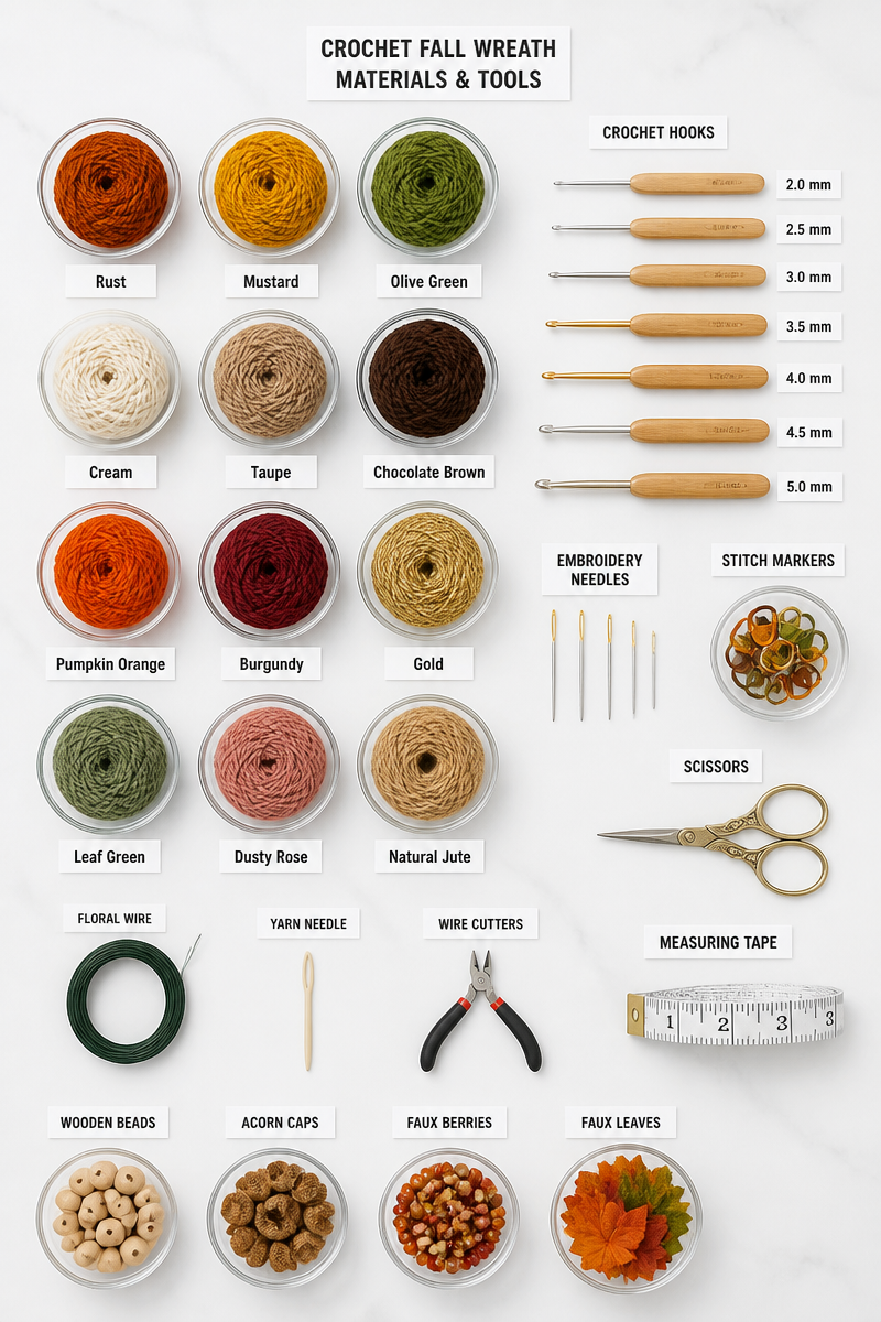 Crochet Fall Wreath Pattern Idea