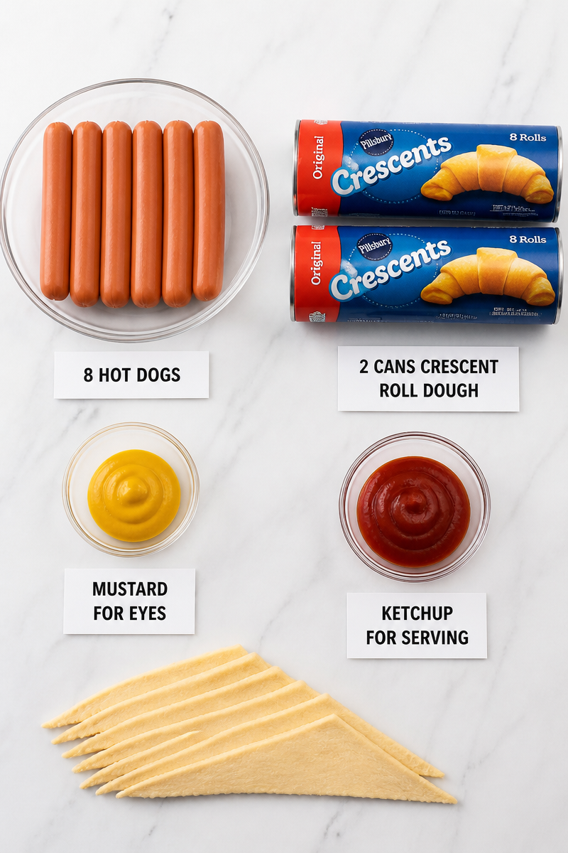Mummy Wrapped Hot Dog Crescent