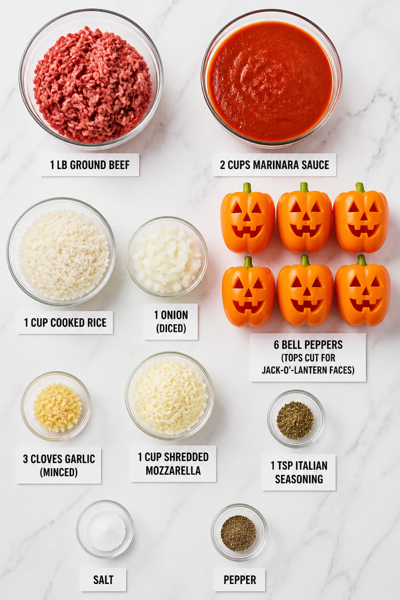 Bolognese Stuffed Bell Pepper Halloween