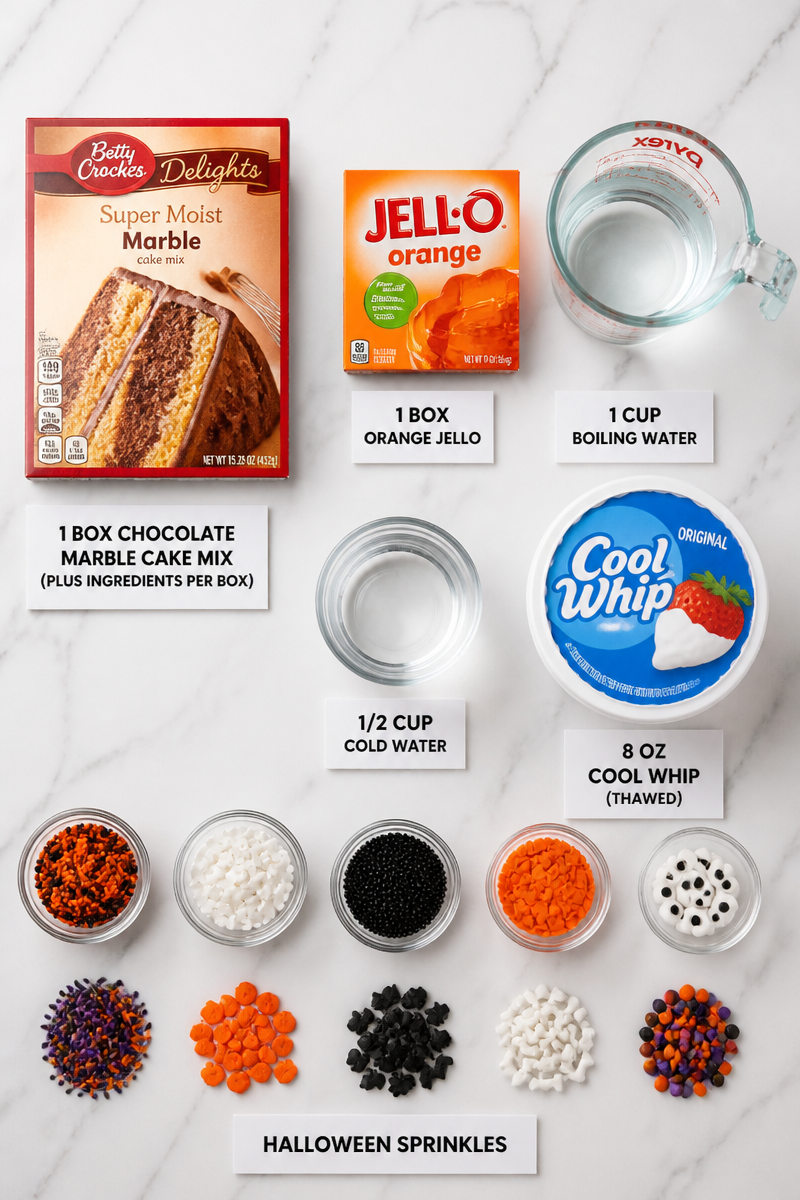 Halloween Poke Cake Orange Jello