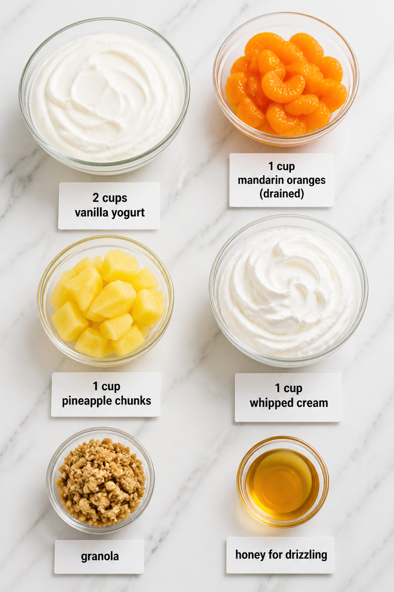 Candy Corn Layered Fruit Parfait