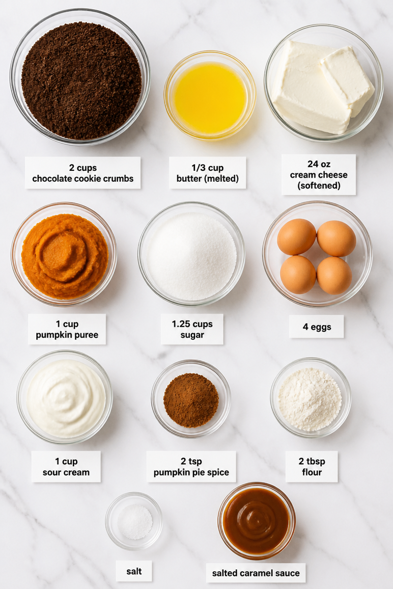Pumpkin Orange Cheesecake Chocolate Crust