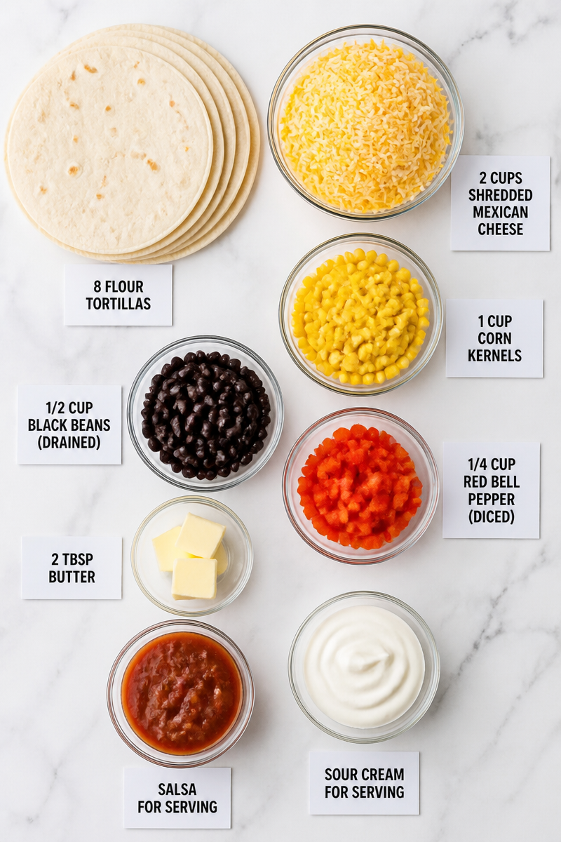 Confetti Corn Quesadilla Halloween Cheesy