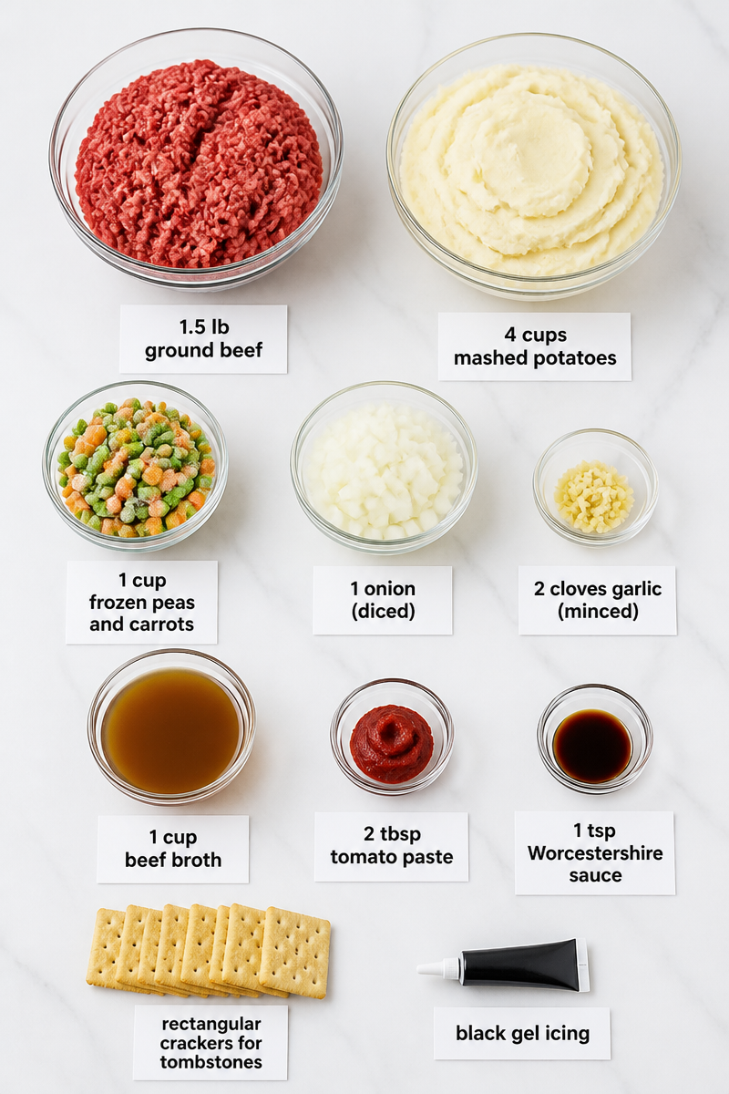 Shepherd Pie Halloween Graveyard Dinner