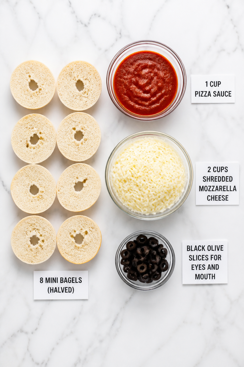 Ghost Pizza Bagel Halloween Snack