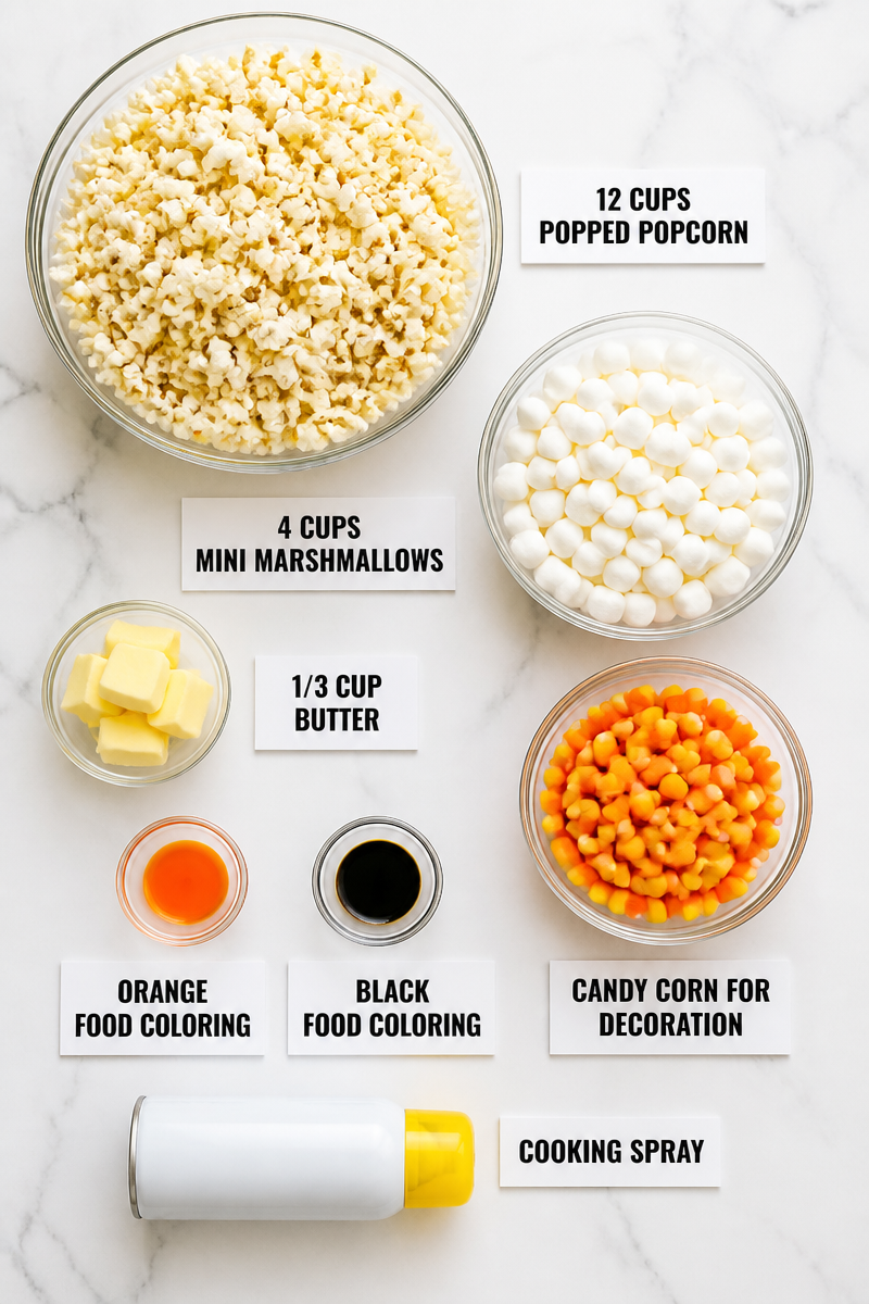 Homemade Popcorn Ball Halloween Colors
