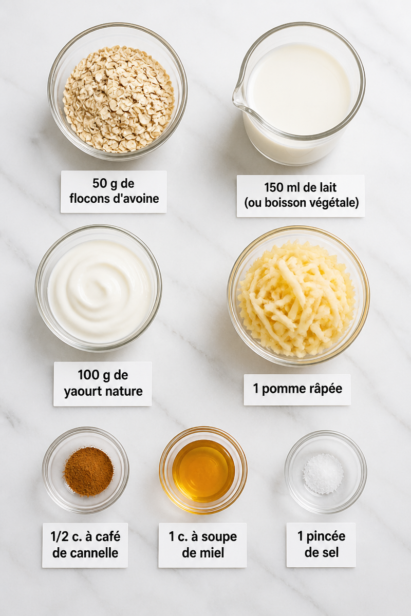 Overnight Oats Pomme Cannelle Rapide