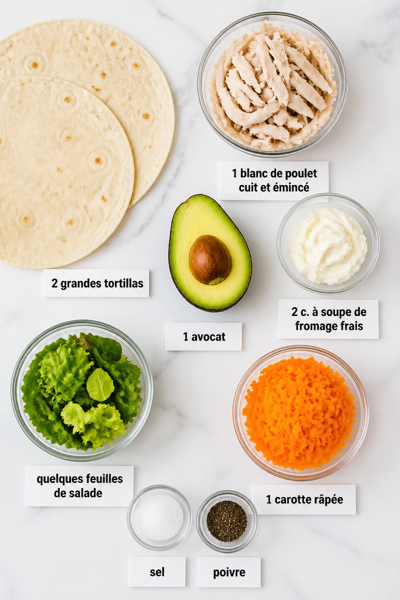 Wrap Poulet Avocat Boîte Lunch