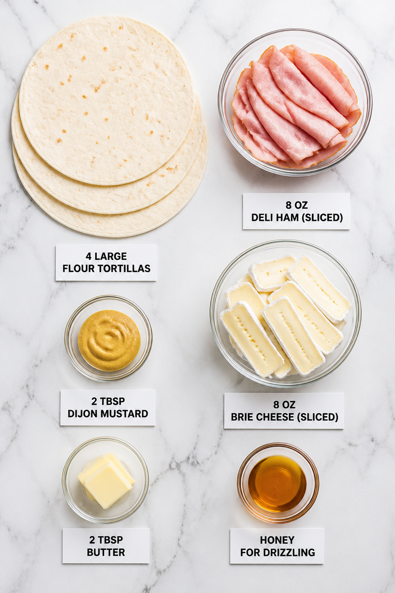 Ham Brie Quesadilla Mustard Dip