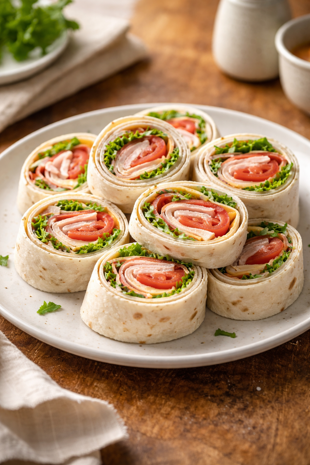 Turkey and Cheese Pinwheel Wraps