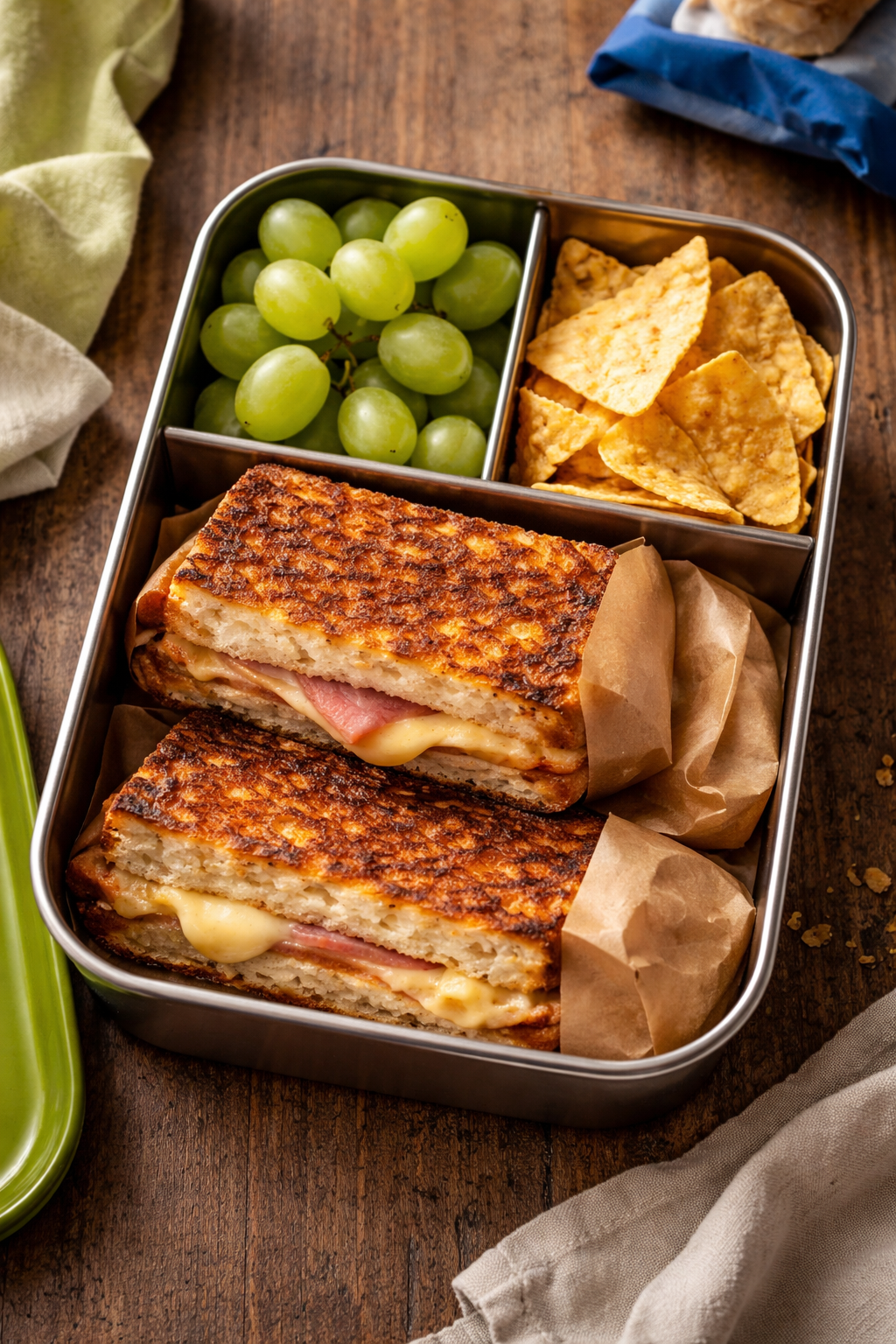 Grilled Ham and Cheese Sourdough Bento Box
