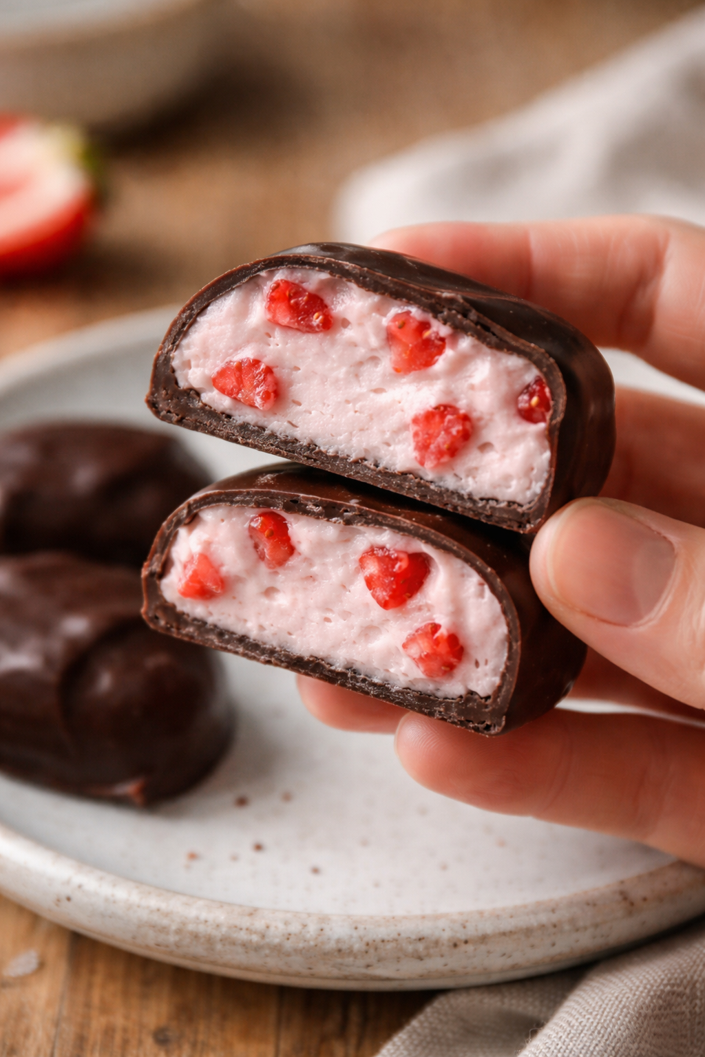 Chocolate Strawberry Yogurt Bites