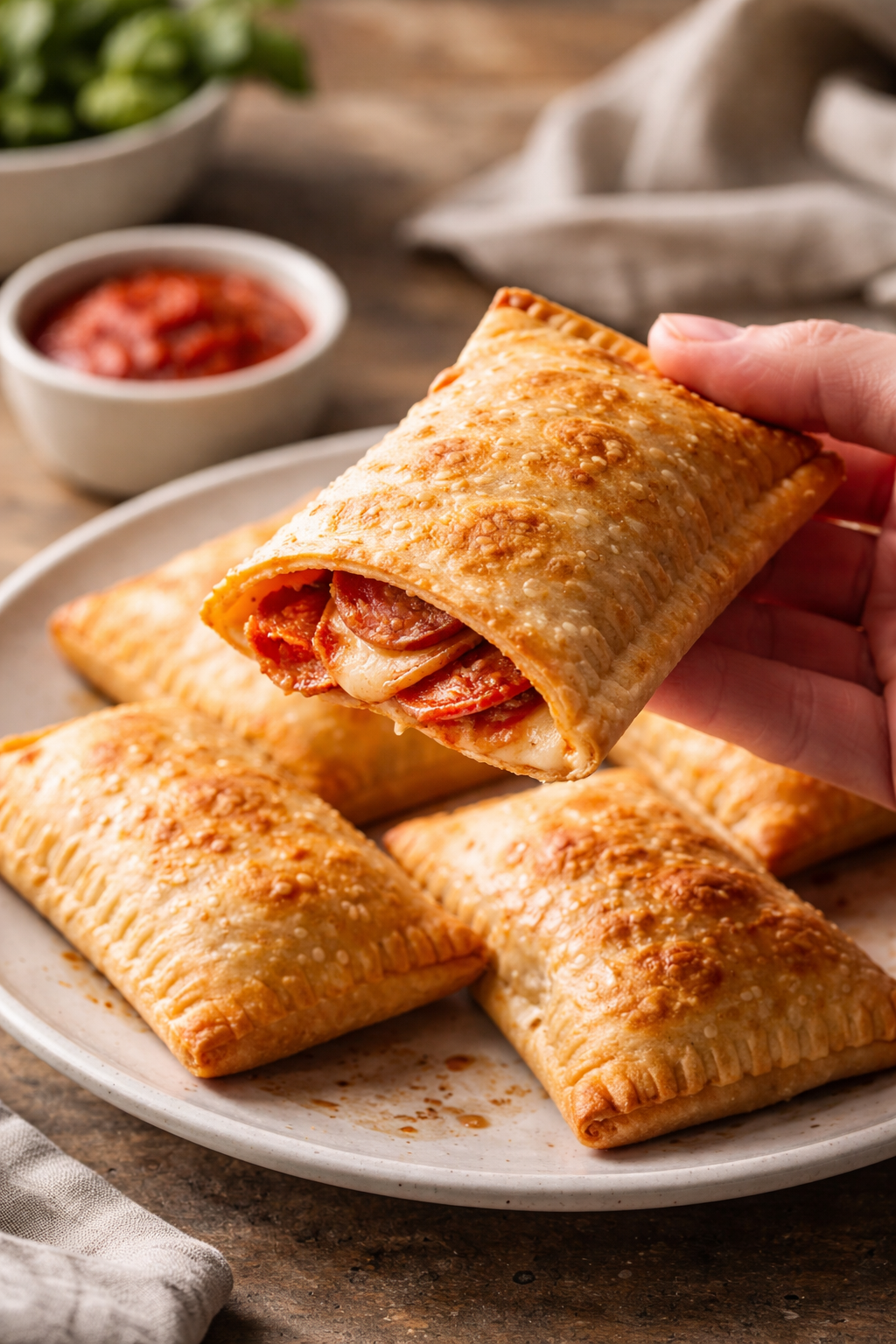 Homemade Pepperoni Pizza Pockets