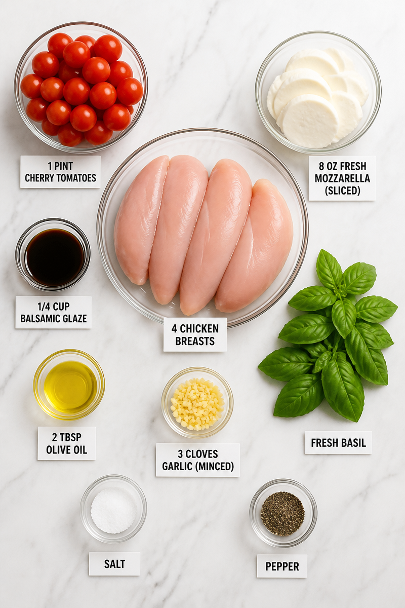 Balsamic Glazed Chicken Caprese Skillet