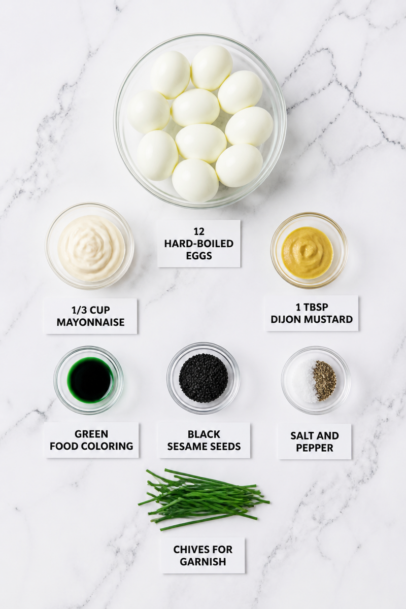 Gourmet Halloween Deviled Egg Beetlejuice