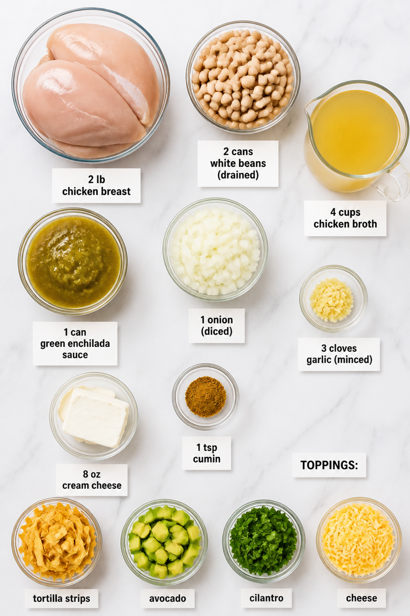 Crockpot White Chicken Enchilada Soup
