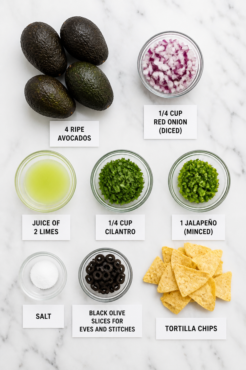 Spooky Frankenstein Guacamole Green Dip