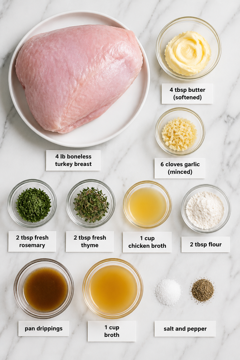 Roasted Garlic Herb Turkey Breast Gravy