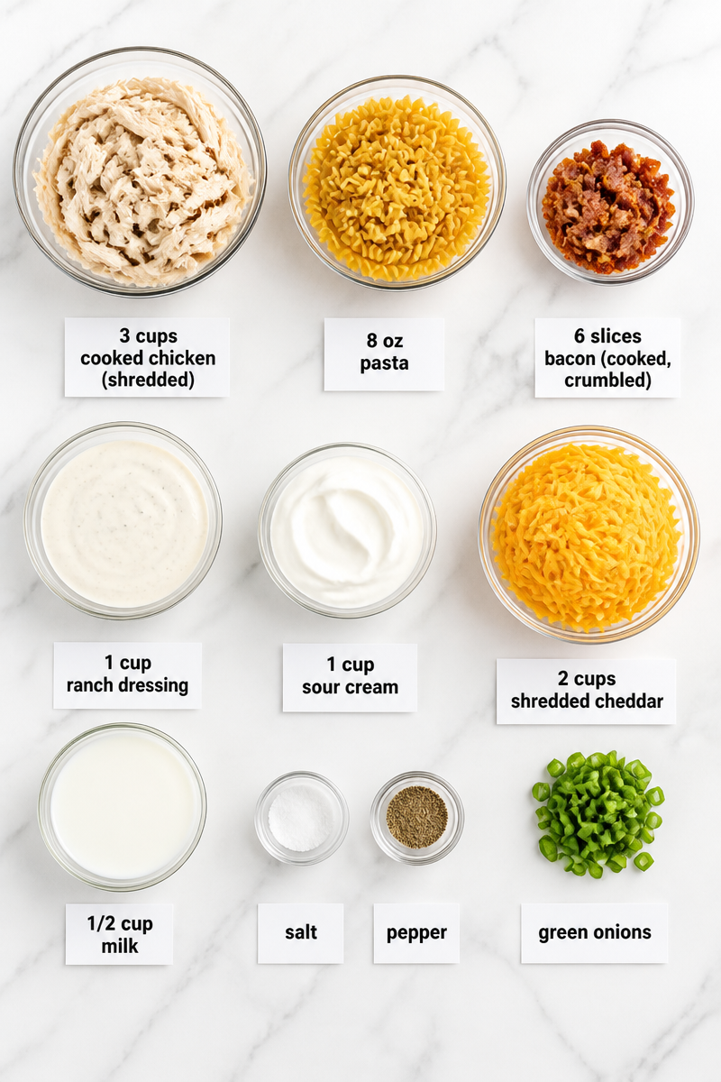 Creamy Chicken Bacon Ranch Casserole