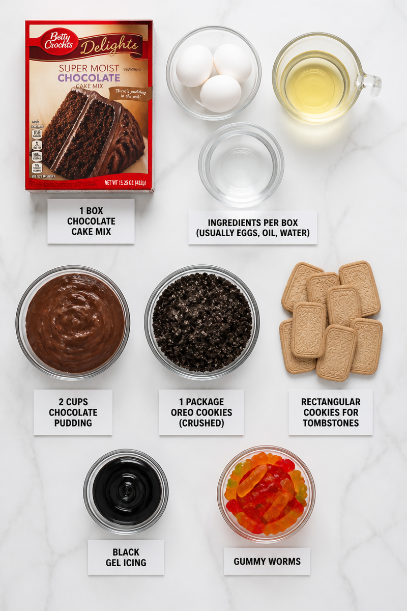Graveyard Chocolate Dirt Cake Tombstone