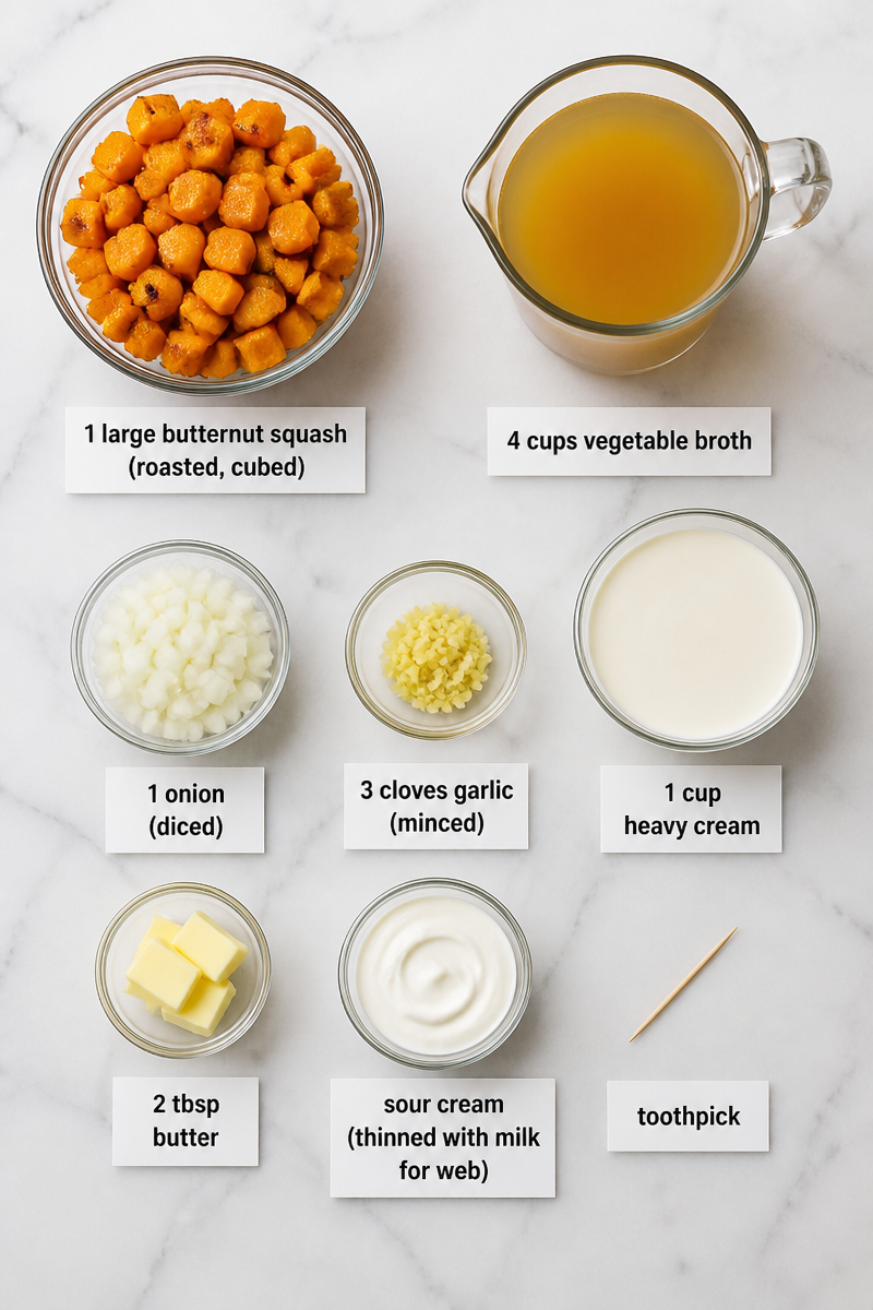 Butternut Squash Spiderweb Soup Bowl