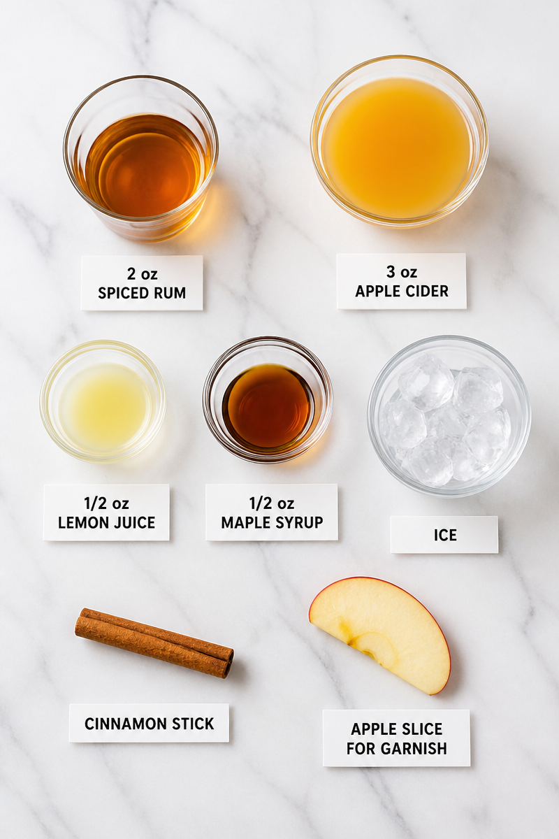 Autumn Spiced Rum Apple Cocktail