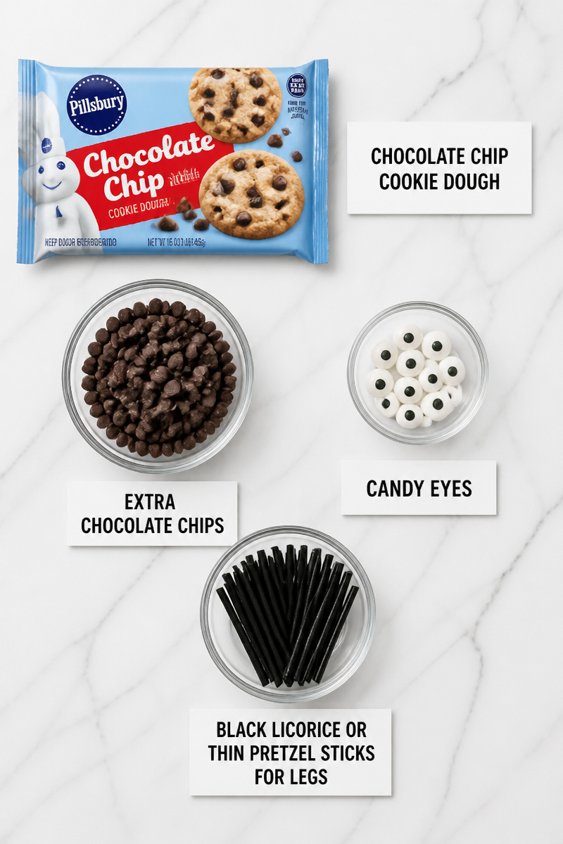 Chocolate Chip Spider Cookie Toothpick
