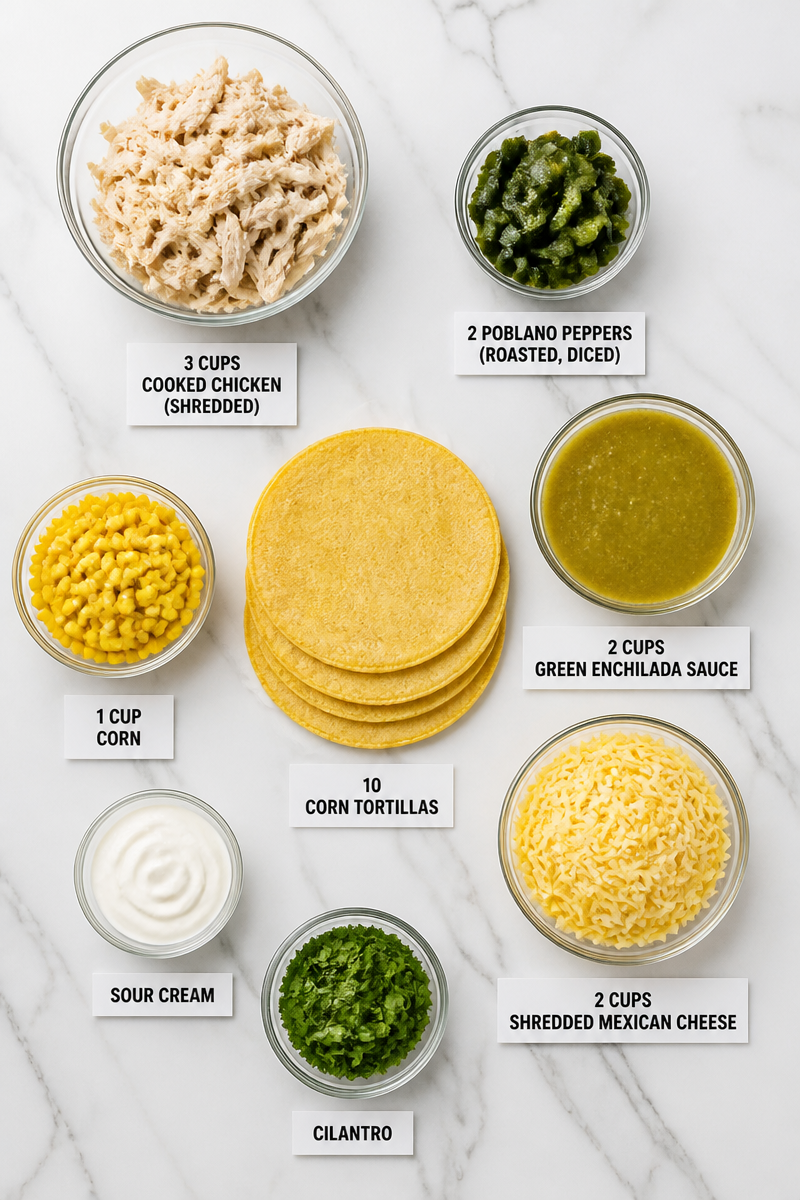 Roasted Poblano Corn Chicken Enchilada 7 Roasted Poblano Corn Chicken Enchilada