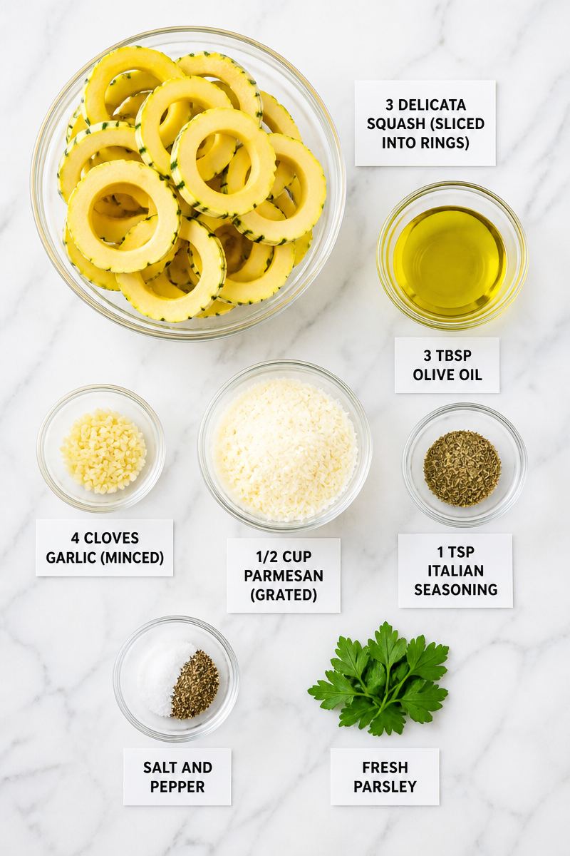 Roasted Garlic Parmesan Delicata Squash