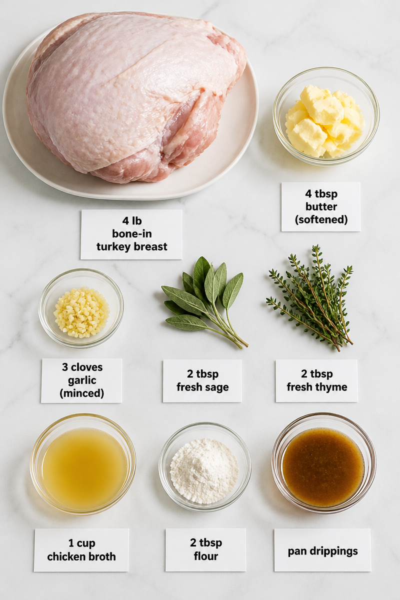 Slow Cooker Turkey Breast Herb Gravy